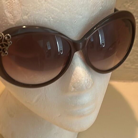 Yves Saint Laurent Paris Oversized Sunglasses Round 6136 Brownish Red Metallic main image 11